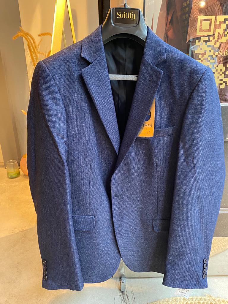 Vest - donker blauw dik geweven