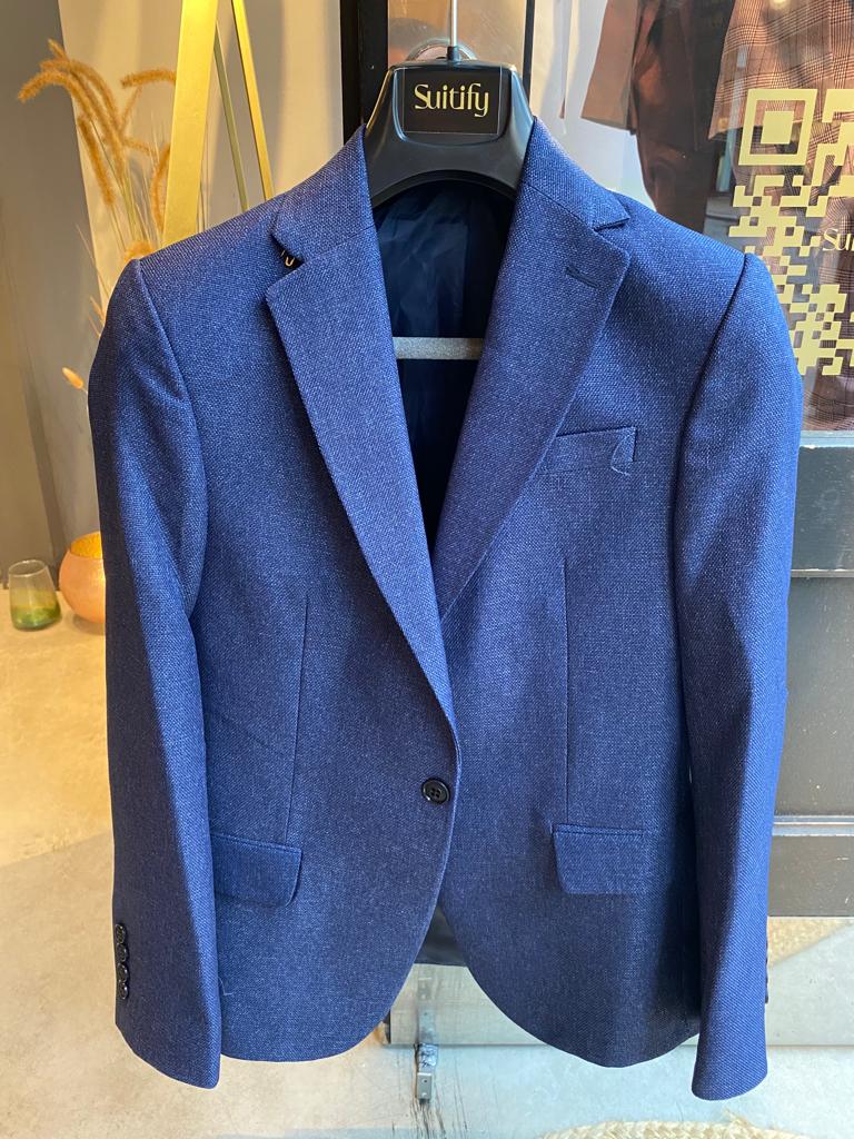 Vest - blauw dik geweven