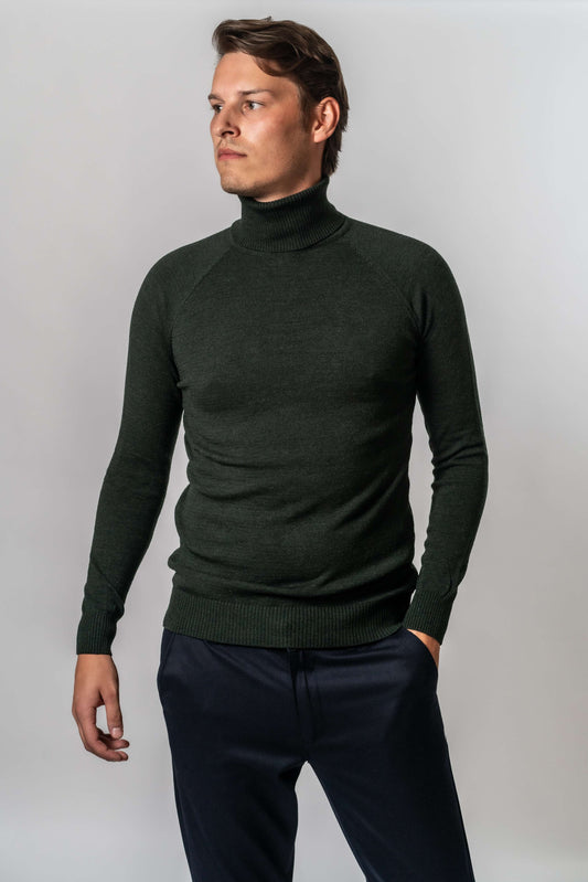 Sweater roll collar green