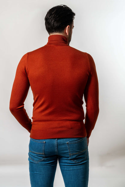 Sweater roll collar orange
