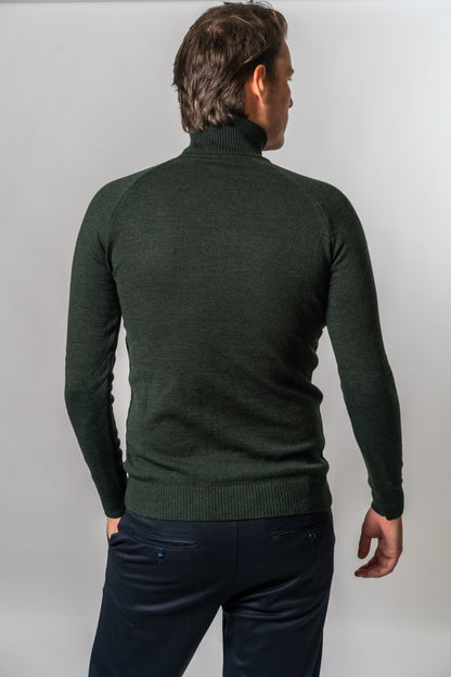 Sweater roll collar green