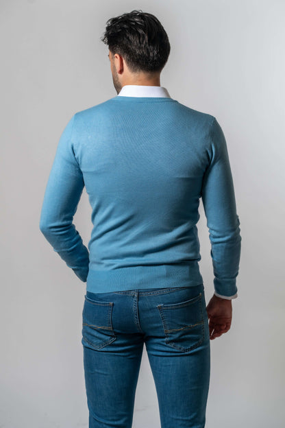 Sweater V Neck Blue